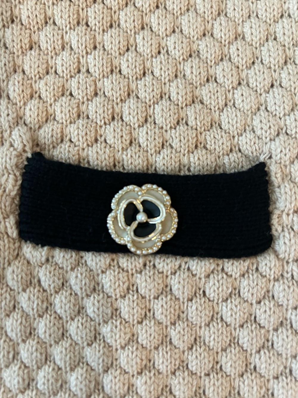 L'AGENCE Astor Contrast Trim Cardigan in Biscuit/Black - Picture 10 of 15